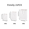 15Pcs 3 Sizes Rectangle Paper Gift Storage Tote Bags with Handle ABAG-TA0001-73A-6