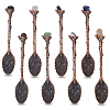 8Pcs 8 Styles Zinc Alloy Coffee Tea Spoon AJEW-NB0006-51-1