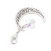 Alloy Moon & Glass Pendant Decorations HJEW-JM02689-04-4