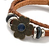 Braided PU Leather & Waxed Cords Multi-strand Bracelets BJEW-P329-07-3