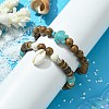 2Pcs 2 Style Synthetic Turquoise Tortoise & Natural Coconut Stretch Bracelets Set BJEW-JB09808-4