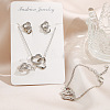 Alloy Rhinestone Link Bracelets & Stud Earrings & Pendant Necklaces & Rings Sets WG6A31F-04-1