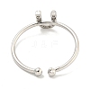 Rack Plating Brass Open Cuff Rings for Women RJEW-F162-02P-U-3