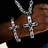 Gothic Style Cross 304 Stainless Steel Pendant Necklaces & Link Bracelets Sets FS-WG287BB-03-1