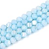 Anti-Tarnish Electroplate Glass Beads Strands GLAA-T025-6mm-14C-1