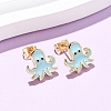 Brass Enamel Stud Earrings EJEW-B152-01G-01-1