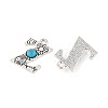 Synthetic Turquoise & Alloy Pendants PALLOY-H146-01AS-Z-2