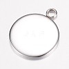 Tarnish Resistant 304 Stainless Steel Pendant Cabochon Settings X-STAS-G071-45P-3