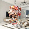 Cat with Headset Acrylic Hanging Ornaments PW-WG89B83-01-4