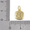 Rack Plating Brass Micro Pave CLear Cubic Zirconia Charms KK-E110-14G-B-3