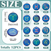 12Pcs 12 Constellations Epoxy Resin Pendants FIND-TAC0027-38-4