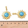 304 Stainless Steel with Synthetic Turquoise Pendants STAS-L309-21E-G-3