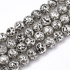 Electroplated Natural Lava Rock Beads Strands G-T098-01C-10-1