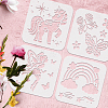 9Pcs 9 Styles PET Hollow Out Drawing Painting Stencils DIY-WH0394-0100-3