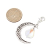 Alloy Moon & Glass Pendant Decorations HJEW-JM02689-07-3