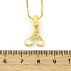 Brass Micro Pave Clear Cubic Zirconia Cloud Rainbow Pendant Necklaces NJEW-C071-02G-5