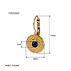 Vintage Stainless Steel Pave Natural Lapis Lazuli Flat Round Leverback Earrings for Women QF4931-4-1