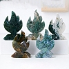 Natural Moss Agate Carved Flame Shape Figurines PW-WG95540-01-1