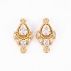 Brass Micro Pave Clear Cubic Zirconia Link Connectors LS-ZIRC-S068-023-NF-1