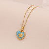 304 Stainless Steel Enamel Pendant Necklaces WG49C4D-03-1