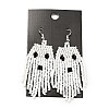 Glass Seed Braided Ghost Chandelier Earrings LS-EJEW-B012-02-2
