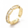 Cubic Zirconia Rectangle Open Cuff Ring KK-A180-41G-01-3