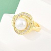 Brass Micro Pave Cubic Zirconia Finger Rings for Women RJEW-D340-02G-09-5