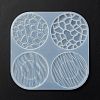 Flat Round with Water Ripple Cup Mat Silicone Molds DIY-L065-03-3