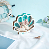 Shell Shape Wooden Jewelry Display Cases with Visible Window ODIS-SP0001-14A-4