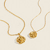 304 Stainless Steel Vintage 3D Rose Flower Pendant Necklaces for Women AM0132-1