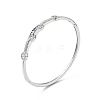 Rectangle & Donut Colorful Cubic Zirconia Hinged Bangle BJEW-G659-02P-3