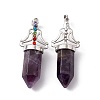 Natural Amethyst Big Pointed Pendants G-I342-01P-02-2