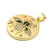 Real 18K Gold Plated Brass Micro Pave Cubic Zirconia Pendants KK-R159-34G-2