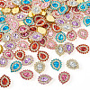90Pcs 6 Colors Alloy Glass Cabochons FIND-TA0007-91-3