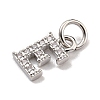 Initial Letter Brass with Cubic Zirconia Charms KK-Q814-26E-P-2
