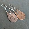 Teardrop with Cat Shape Alloy Dangle Earrings FS-WG32061-01-1