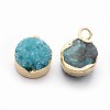 Natural Druzy Quartz Charms G-P396-07G-02-2