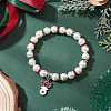 Christmas Alloy Enamel Charm Bracelets BJEW-TA00682-1