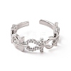 Clear Cubic Zirconia Hollow Out Open Cuff Ring RJEW-G283-13P-2