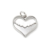 Brass Pave Natural White Shell Heart Charms with Jump Rings KK-S522-08E-P-1