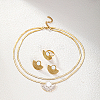 Fan Shape Golden Stainless Steel Jewelry Set VT9934-2-1