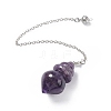 Natural Amethyst Pointed Dowsing Pendulums AJEW-B020-04P-01-2