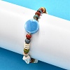 Handmade Porcelain Beads & Synthetic Howlite Beads Stretch Bracelets for Women BJEW-D307-01E-1