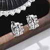 Brass Clear Cubic Zirconia Hoop Earrings EJEW-Q014-16P-1