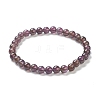Natural Amethyst Beaded Stretch Bracelets X-BJEW-D446-B-47-2