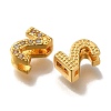 Rack Plating Number Brass Micro Pave Clear Cubic Zirconia Silde Charms KK-A231-13C-2