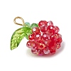 6Pcs Glass Beads Woven  Pendants PALLOY-CJ00139-4