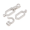 Brass Micro Pave Clear Cubic Zirconia Fold Over Clasps KK-U059-69P-3
