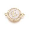 Brass Micro Pave Cubic Zirconia Links ZIRC-L078-006E-NR-1