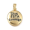 Brass with Black Enamel Pendants KK-CBAA632-35G-1